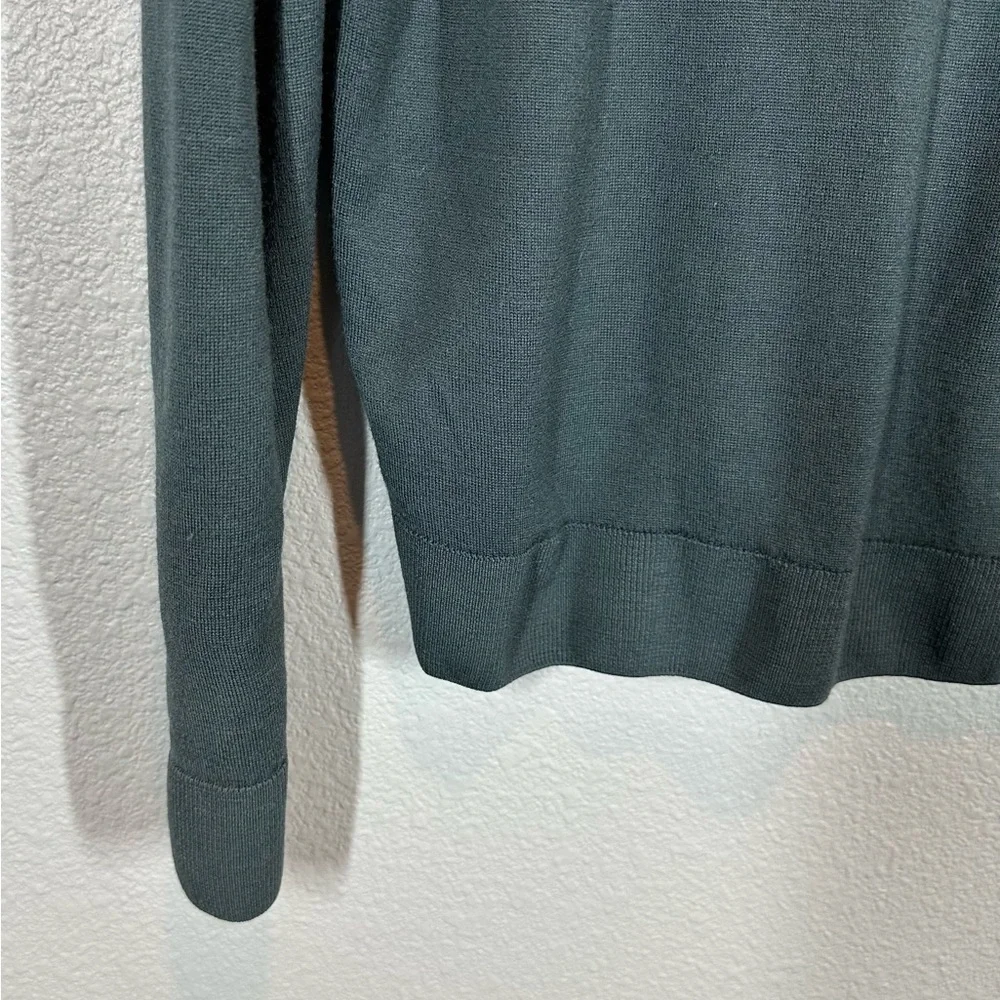 LACOSTE Men's 6/XL Green Collared Lightweight Sweater Pure Virgin Wool